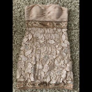 Sue Wong Nocturne Light Peach color Beaded Dress